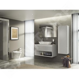 Ideal Standard Connect Air - Petite armoire sous lavabo, 1.000x440x517 mm, décor : chêne gris/blanc mat E0828PS