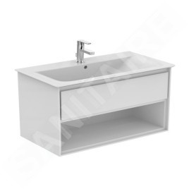 Ideal Standard Connect Air - Petite armoire sous lavabo, 1.000x440x517 mm, blanc brillant/blanc mat E0828B2