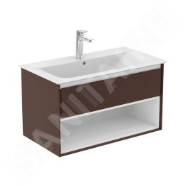 Ideal Standard Connect Air - Petite armoire sous lavabo, 1.000x440x517 mm, brun mat/blanc mat E0828VY