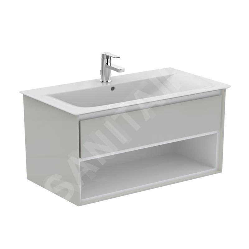Ideal Standard Connect Air - Petite armoire sous lavabo, 1.000x440x517 mm, gris clair brillant/blanc mat E0828EQ Ideal Standard Connect Air - Petite armoire sous lavabo, 1.000x440x517 mm, gris clair brillant/blanc mat E0828EQ