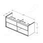 Ideal Standard Connect Air - Meuble sous double-lavabo, 1300x440x517 mm, bois clair/brun clair mat E0831UK Ideal Standard Connect Air - Meuble sous double-lavabo, 1300x440x517 mm, bois clair/brun clair mat E0831UK