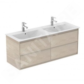 Ideal Standard Connect Air - Meuble sous double-lavabo, 1300x440x517 mm, bois clair/brun clair mat E0824UK