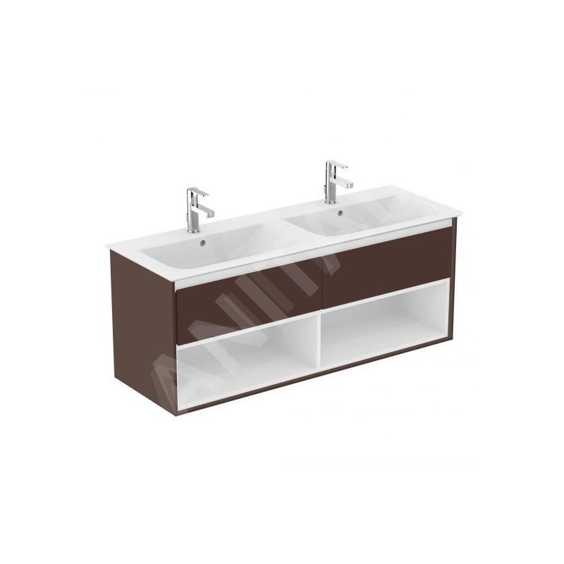 Ideal Standard Connect Air - Meuble sous double-lavabo, 1300x440x517 mm, brun mat / blanc mat E0831VY Ideal Standard Connect Air - Meuble sous double-lavabo, 1300x440x517 mm, brun mat / blanc mat E0831VY