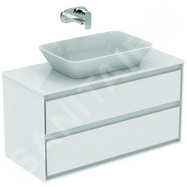 Ideal Standard Connect Air - Petite armoire sous lavabo, 1.000x440x517 mm, blanc brillant/gris clair mat E0821KN