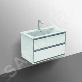Ideal Standard Connect Air - Petite armoire sous lavabo, 1.000x440x517 mm, blanc brillant/gris clair mat E0821KN