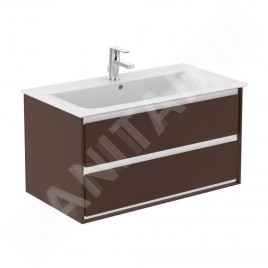 Ideal Standard Connect Air - Petite armoire sous lavabo, 1.000x440x517 mm, brun mat/blanc mat E0821VY