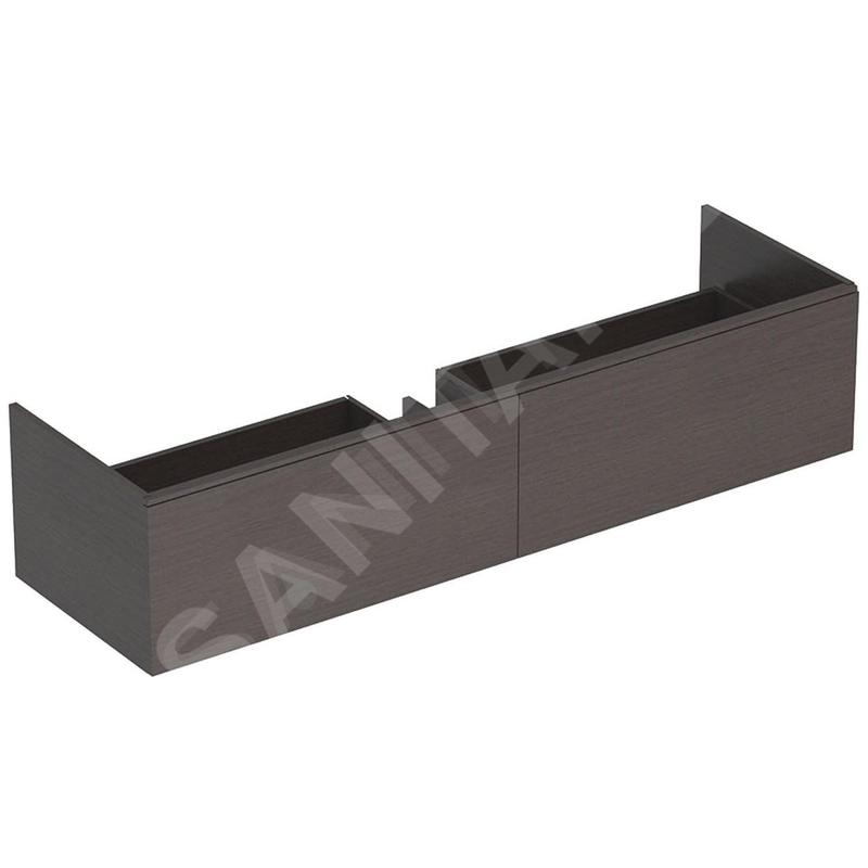 Geberit Xeno 2 - Meuble sous lavabo Varicor 1400 mm avec luminaire LED, 2 tiroirs, gris 500.346.43.1