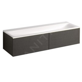 Geberit Xeno 2 - Meuble sous lavabo Varicor 1400 mm avec luminaire LED, 2 tiroirs, gris 500.346.43.1