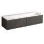 Geberit Xeno 2 - Meuble sous lavabo Varicor 1400 mm avec luminaire LED, 2 tiroirs, gris 500.346.43.1