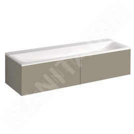 Geberit Xeno 2 - Meuble sous lavabo Varicor 1400 mm avec luminaire LED, 2 tiroirs, greige 500.346.00.1