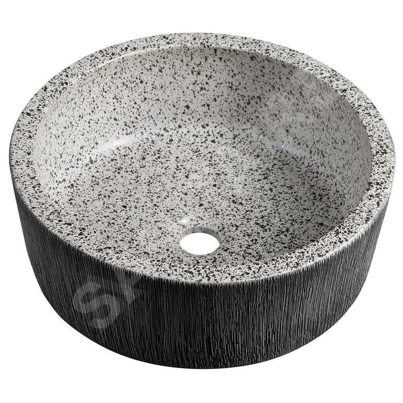 Sapho Priori - Lavabo pour plan de travail, diamètre 41 cm, sans trop-plein, gris PI035 Sapho Priori - Lavabo pour plan de travail, diamètre 41 cm, sans trop-plein, gris PI035