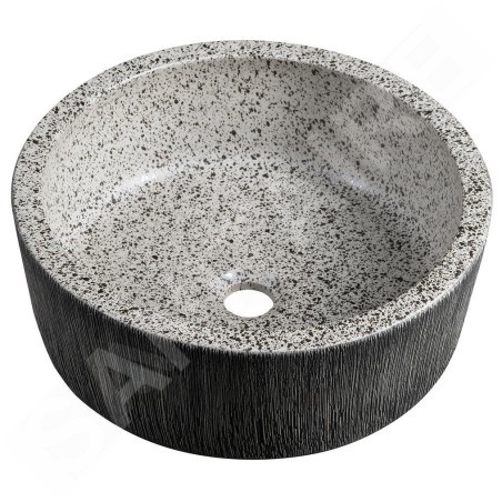 Sapho Priori - Lavabo pour plan de travail, diamètre 41 cm, sans trop-plein, gris PI035