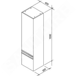 Ravak Clear - Armoire suspendue SB 400 L, 400x350x1550 mm, gauche, blanc X000000761