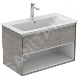 Ideal Standard Connect Air - Petite armoire sous lavabo, 800x440x517 mm, décor : chêne gris/blanc mat E0827PS