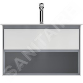 Ideal Standard Connect Air - Petite armoire sous lavabo, 800x440x517 mm, blanc brillant/gris clair mat E0827KN