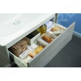 Ideal Standard Connect Air - Petite armoire sous lavabo, 600x440x517 mm, gris clair brillant/blanc mat E0818EQ