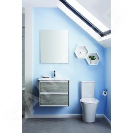 Ideal Standard Connect Air - Petite armoire sous lavabo, 600x440x517 mm, gris clair brillant/blanc mat E0818EQ