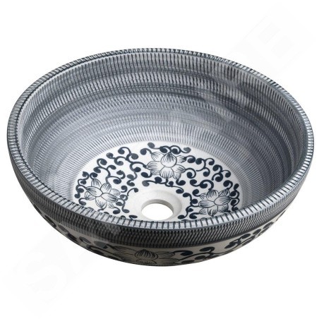 Sapho Priori - Lavabo pour plan de travail, diamètre 41 cm, sans trop-plein, bleu PI036