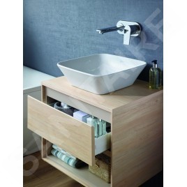Ideal Standard Connect Air - Petite armoire sous lavabo Cube 600 mm, 530x409x400 mm, blanc brillant/blanc mat E0846B2