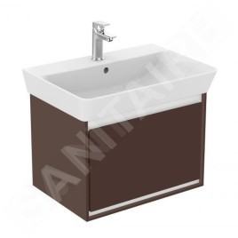 Ideal Standard Connect Air - Petite armoire sous lavabo Cube 600 mm, 530x409x400 mm, brun mat/blanc mat E0846VY