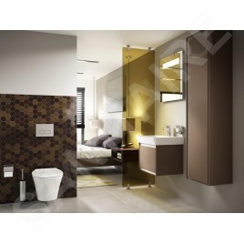 Ideal Standard Connect Air - Petite armoire sous lavabo Cube 600 mm, 530x409x400 mm, brun mat/blanc mat E0846VY