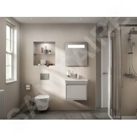 Ideal Standard Connect Air - Petite armoire sous lavabo Cube 600 mm, 530x409x400 mm, brun mat/blanc mat E0846VY