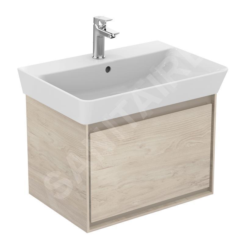 Ideal Standard Connect Air - Petite armoire sous lavabo Cube 600 mm, 530x409x400 mm, décor : bois clair/brun clair mat E0846UK