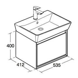 Ideal Standard Connect Air - Petite armoire sous lavabo Cube 600 mm, 530x409x400 mm, décor : bois clair/brun clair mat E0846UK