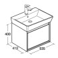 Ideal Standard Connect Air - Petite armoire sous lavabo Cube 600 mm, 530x409x400 mm, décor : bois clair/brun clair mat E0846UK