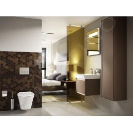 Ideal Standard Connect Air - Petite armoire sous lavabo Cube 600 mm, 530x409x400 mm, décor : bois clair/brun clair mat E0846UK