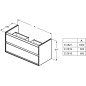 Ideal Standard Connect Air - Petite armoire lavabo 800x440x517 mm, 2 tiroirs, décor : bois clair/brun clair mat E0819UK Ideal Standard Connect Air - Petite armoire lavabo 800x440x517 mm, 2 tiroirs, décor : bois clair/brun clair mat E0819UK