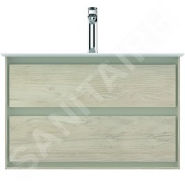 Ideal Standard Connect Air - Petite armoire lavabo 800x440x517 mm, 2 tiroirs, décor : bois clair/brun clair mat E0819UK