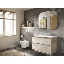 Ideal Standard Connect Air - Petite armoire lavabo 800x440x517 mm, 2 tiroirs, décor : bois clair/brun clair mat E0819UK