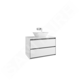 Ideal Standard Connect Air - Petite armoire lavabo 800x440x517 mm, 2 tiroirs, blanc brillant/gris clair mat E0819KN