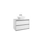 Ideal Standard Connect Air - Petite armoire lavabo 800x440x517 mm, 2 tiroirs, blanc brillant/gris clair mat E0819KN