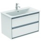 Ideal Standard Connect Air - Petite armoire lavabo 800x440x517 mm, 2 tiroirs, blanc brillant/gris clair mat E0819KN