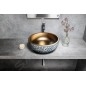 Sapho Priori - Lavabo pour plan de travail, diamètre 41 cm, sans trop-plein, cuivre/bleu PI037 Sapho Priori - Lavabo pour plan de travail, diamètre 41 cm, sans trop-plein, cuivre/bleu PI037