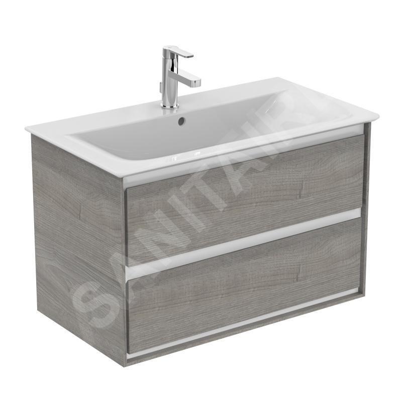 Ideal Standard Connect Air - Petite armoire lavabo 800x440x517 mm, 2 tiroirs, décor : chêne gris/blanc mat E0819PS Ideal Standard Connect Air - Petite armoire lavabo 800x440x517 mm, 2 tiroirs, décor : chêne gris/blanc mat E0819PS