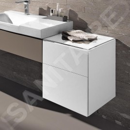 Geberit Xeno 2 - Meuble latéral 450x510 mm avec tiroirs, blanc poli 500.504.01.1