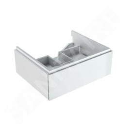 Geberit Xeno 2 - Meuble sous lavabo 600 mm, tiroir avec luminaire LED, blanc poli 500.505.01.1