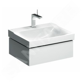 Geberit Xeno 2 - Meuble sous lavabo 600 mm, tiroir avec luminaire LED, blanc poli 500.505.01.1
