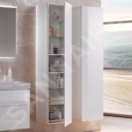 Geberit Xeno 2 - Petite armoire haute 1.700x400 mm, miroir intérieur, blanc brillant 500.503.01.1