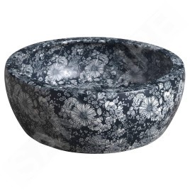 Sapho Priori - Lavabo pour plan de travail, diamètre 41 cm, sans trop-plein, bleu PI038