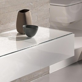 Geberit Xeno 2 - Meuble latéral 580x200 mm avec tiroirs, blanc poli 500.507.01.1