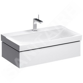 Geberit Xeno 2 - Meuble sous lavabo 900 mm, tiroir avec luminaire LED, blanc poli 500.508.01.1