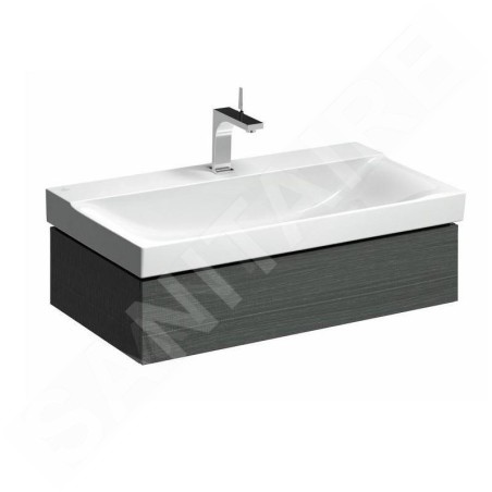Geberit Xeno 2 - Meuble sous lavabo 900 mm, tiroir avec luminaire LED, gris 500.508.43.1