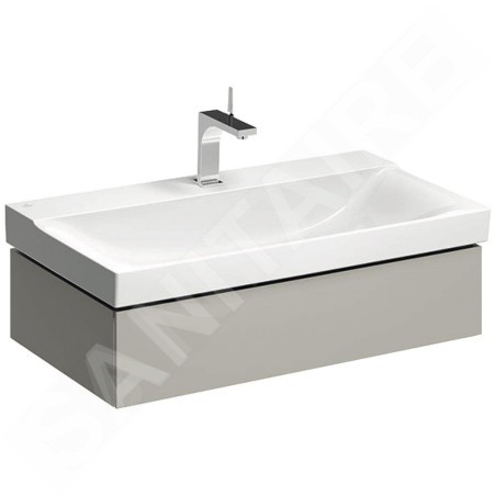 Geberit Xeno 2 - Meuble sous lavabo 900 mm, tiroir avec luminaire LED, greige 500.508.00.1