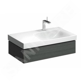 Geberit Xeno 2 - Meuble sous lavabo 900 mm avec plage de dépose, tiroir avec luminaire LED, gris 500.514.43.1