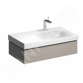 Geberit Xeno 2 - Meuble sous lavabo 900 mm avec plage de dépose, tiroir avec luminaire LED, greige 500.514.00.1