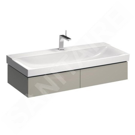 Geberit Xeno 2 - Meuble sous lavabo 1200 mm avec luminaire LED, 2 tiroirs, greige 500.517.00.1
